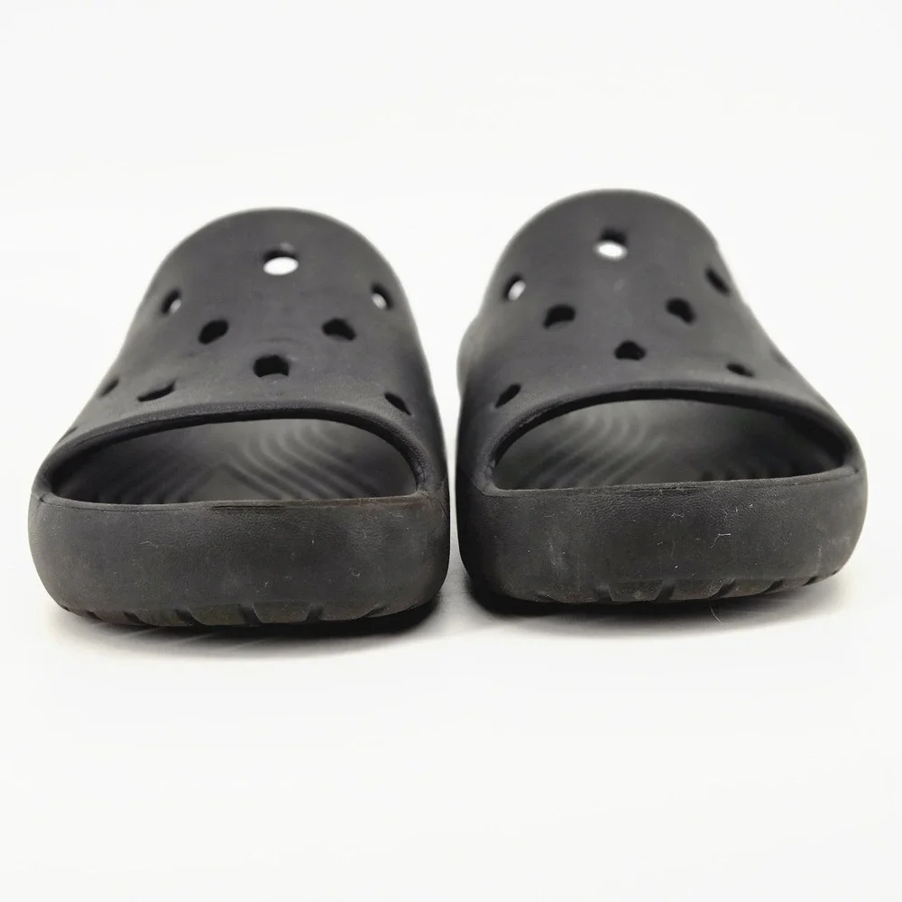 Crocs Classic Slide Black Comfort Sandals Youth J3 Slip On Gorpcore Loungewear